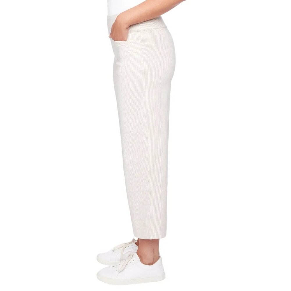S.C. & CO. Women's Wide Leg Crop Pant (Tan, Small) - Picture 3 of 4